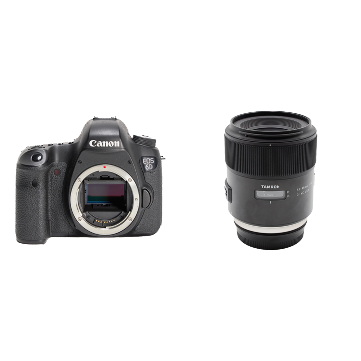 レンタル - Canon 柔らかいボケを楽しむ単焦点レンズセット EOS 6D ボディ + SP 45mm F/1.8 Di VC USD  (Model F013) [キヤノン用] | カメラと交換レンズのレンタルならGOOPASS（グーパス）【公式】