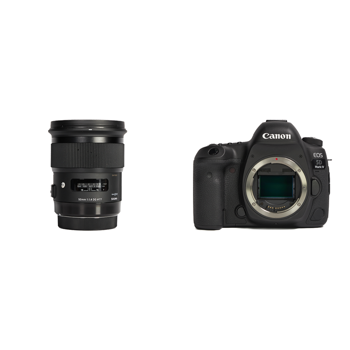 レンタル - Canon 万能フルサイズ一眼レフ & SIGMAボケる単焦点セット 