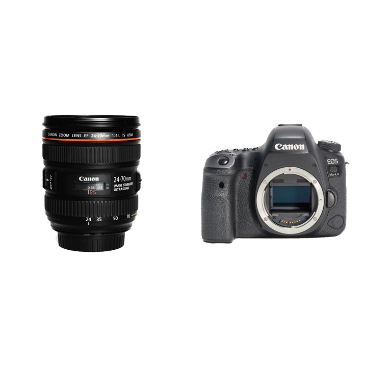 レンタル - Canon 軽快フルサイズ一眼レフ＆ 標準ズームセット EOS 6D Mark II + EF24-70mm F4L IS USM |  カメラと交換レンズのレンタルならGOOPASS（グーパス）【公式】