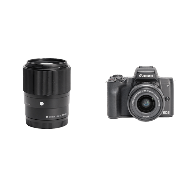 レンタル - Canon 小型軽量カメラ＆明るい単焦点セット[ブラック] EOS