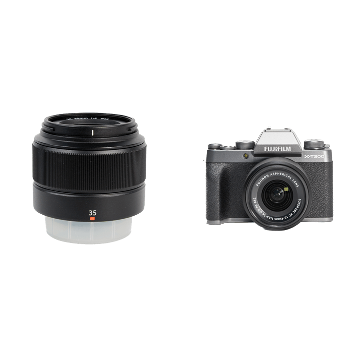 レンタル - FUJIFILM 最新ミラーレス自撮り動画撮影セット X-T200 [ダークシルバー] + XC35mm F2 | カメラと交換レンズ のレンタルならGOOPASS（グーパス）【公式】