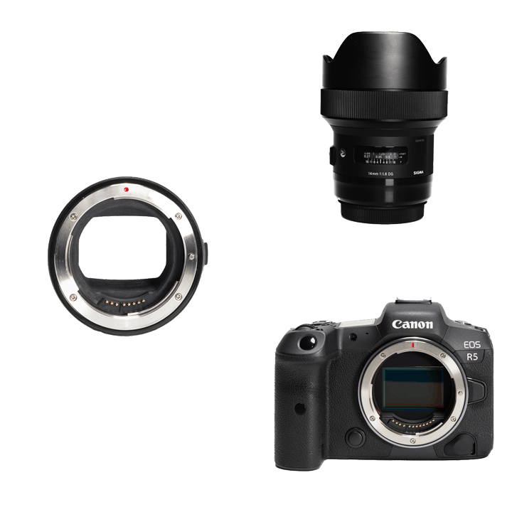 レンタル - Canon 本気のフルサイズ＆超広角単焦点セット EOS R5