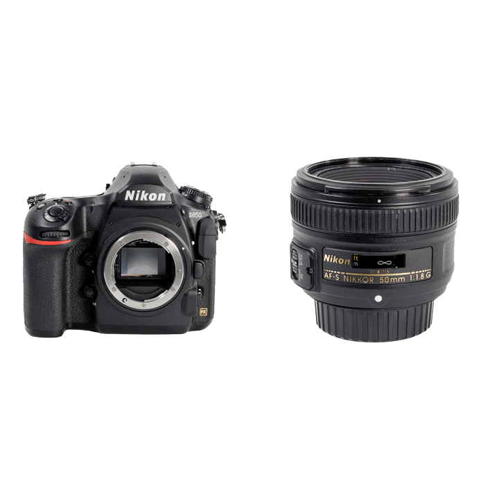 レンタル - Nikon 高画素一眼レフ & ボケる標準単焦点セット D850 + AF