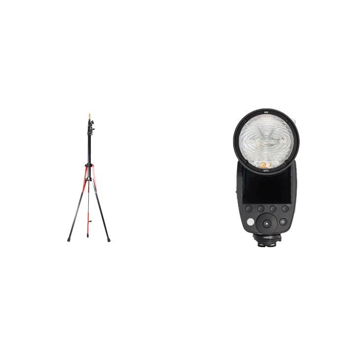 A10 お手軽オフカメラストロボセット(Nikon用) A10 Off-Camera Kit-N + Manfrotto ナノポール 4段ライトスタンド