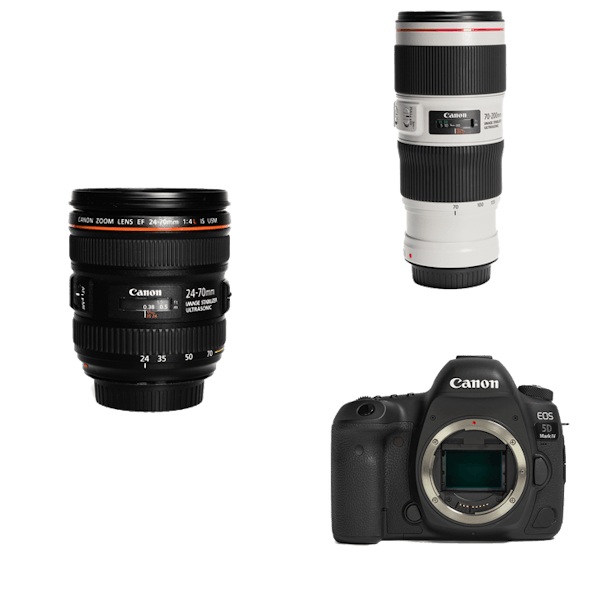 Canon 万能フルサイズ一眼レフ & F4通しダブルズームセット(標準+望遠) EOS 5D Mark IV + EF24-70mm F4L IS  USM + EF70-200mm F4L IS II USM