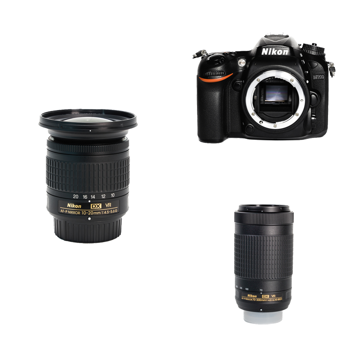 レンタル Nikon APS-C一眼レフ＆ズームレンズ2本セット D7200 10-20mm f/4.5-5.6G 70-300mm  f/4.5-6.3G カメラと交換レンズのレンタルならGOOPASS（グーパス）【公式】