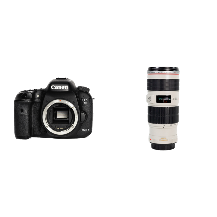 レンタル - Canon 高速連写一眼レフ＆スポーツ向け望遠ズームセット　EOS 7D Mark II + EF70-200mm F4L USM |  カメラと交換レンズのレンタルならGOOPASS（グーパス）【公式】