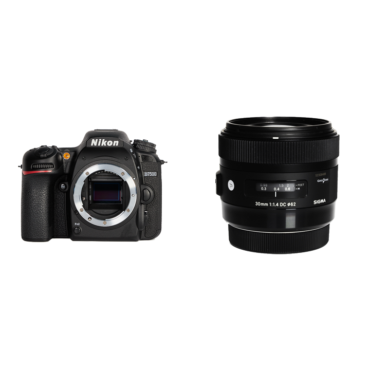 レンタル - Nikon お手軽一眼レフ＆単焦点レンズセット D7500 + 30mm 