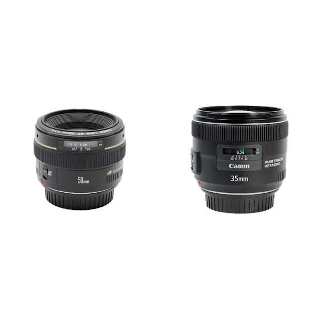 Canon 単焦点レンズ2本セット EF35mm F2 IS USM + EF50mm F1.4 USM 