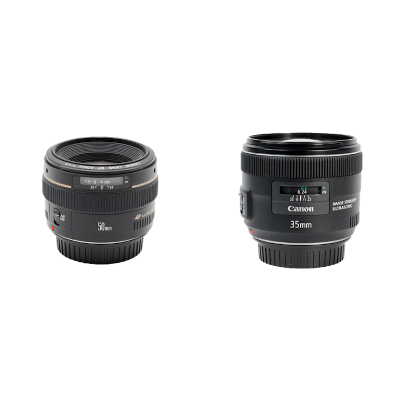 レンタル - Canon コンパクトな単焦点レンズ2本セット 35mm F2 + 50mm