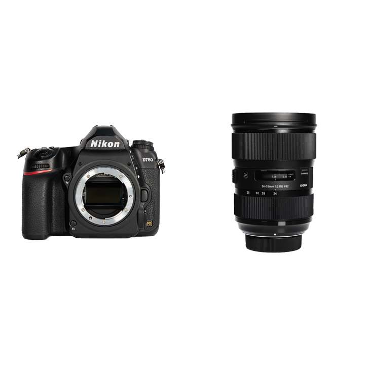 Nikon 万能フルサイズ一眼レフ＆大口径F2通しズームセット　D780 + 24-35mm F2 DG HSM