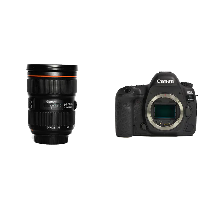 Canon c-log対応版 万能フルサイズ一眼＆純正標準ズームセット　EOS 5D Mark IV c-log有償アップグレード済み+ EF24-70mm F2.8L II USM