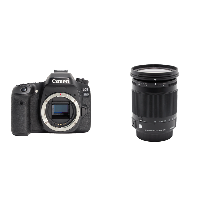 レンタル - Canon EOS 80D&高倍率ズームセット EOS 80D + 18-300mm F3.5-6.3 DC MACRO OS HSM  [キヤノン用] | カメラと交換レンズのレンタルならGOOPASS（グーパス）【公式】