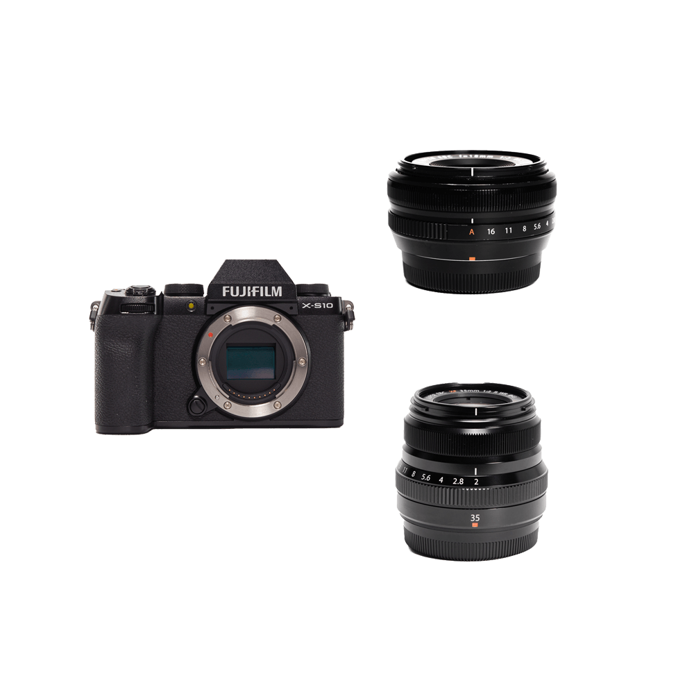 レンタル - FUJIFILM 小型ミラーレス＆単焦点レンズ2本セット X-S10 +