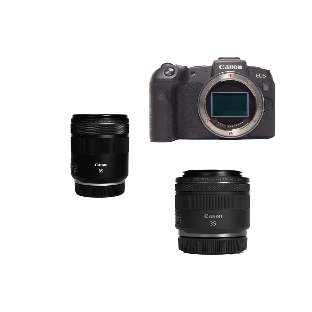 レンタル - Canon EOS RP マクロを極める！レンズ2本セット EOS RP + RF85mm F2 MACRO IS STM  +RF35mm F1.8 マクロ IS STM | カメラと交換レンズのレンタルならGOOPASS（グーパス）【公式】