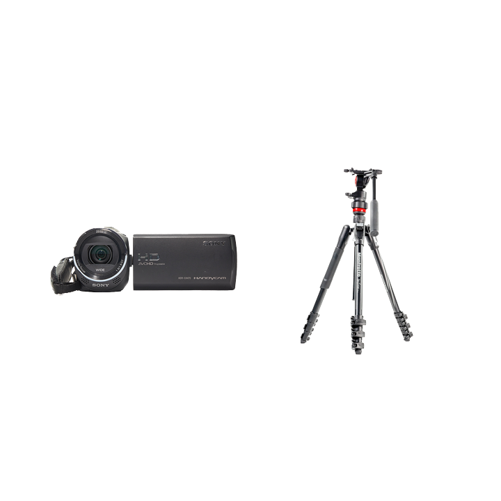 軽量ビデオカメラ＆三脚セット HDR-CX470 (B) [ブラック] + befree live アルミニウム L 三脚ビデオ雲台キット