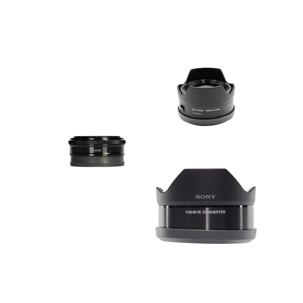 SONY E 20mm F2.8 & コンバーターレンズセット(ウルトラワイド + フィッシュアイ) E 20mm F2.8 SEL20F28 +  VCL-ECU2 [ブラック] + VCL-ECF2 [ブラック]