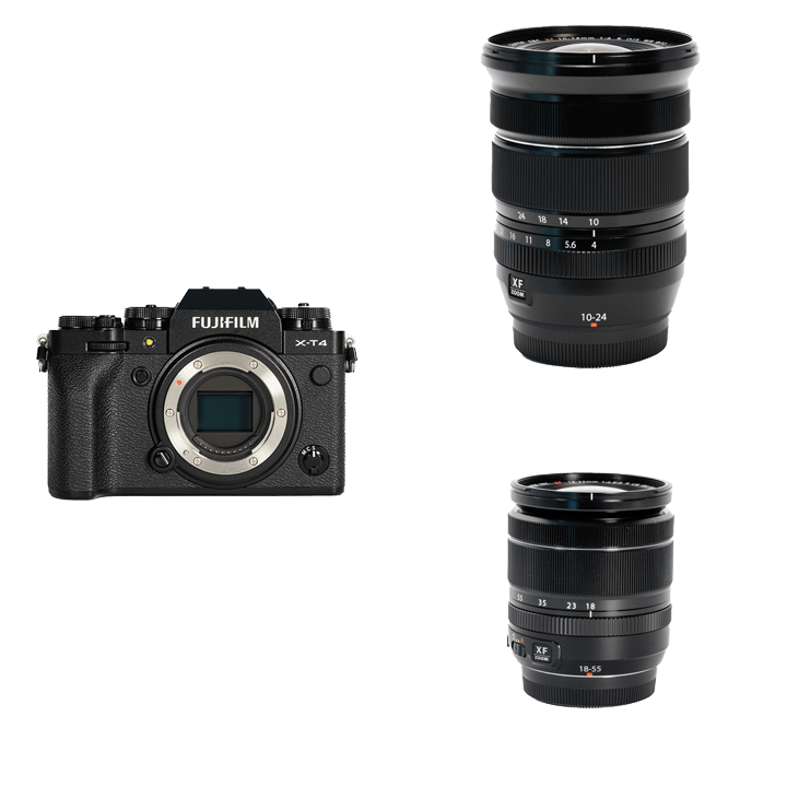 FUJIFILM ステップアップにオススメ！ ダブルズームセット X-T4 ボディ[ブラック] + XF10-24mmF4 R OIS WR +  XF18-55mmF2.8-4 R LM OIS