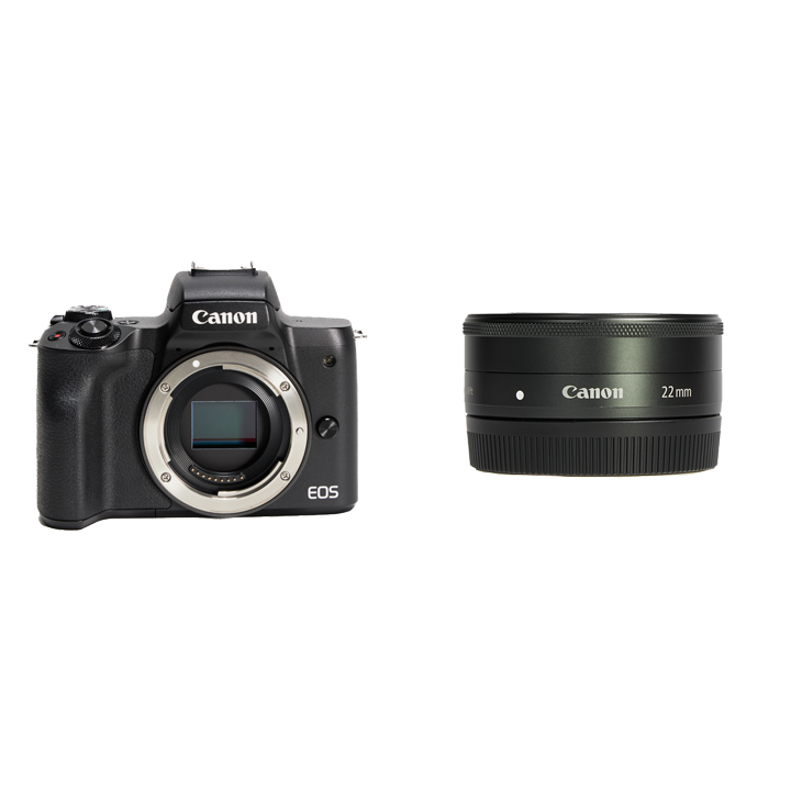 Canon 小型ミラーレス＆単焦点レンズセット EOS Kiss M ボディ [ブラック] + EF-M22mm F2 STM