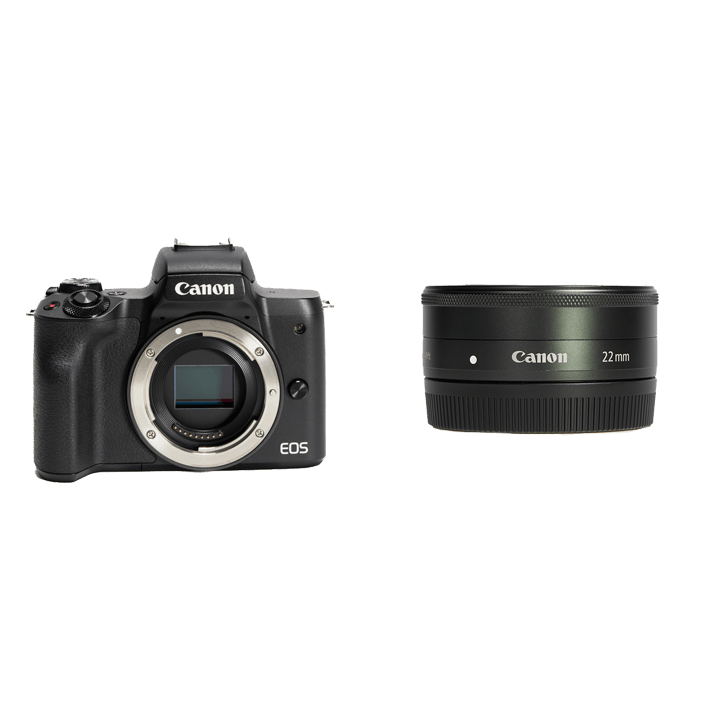 Canon 小型ミラーレス＆単焦点レンズセット EOS Kiss M ボディ [ブラック] + EF-M22mm F2 STM