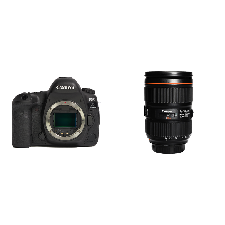 レンタル - Canon 万能フルサイズ一眼レフ＆万能ズームセット EOS 5D Mark IV + EF24-105mm F4L IS II USM  | カメラと交換レンズのレンタルならGOOPASS（グーパス）【公式】