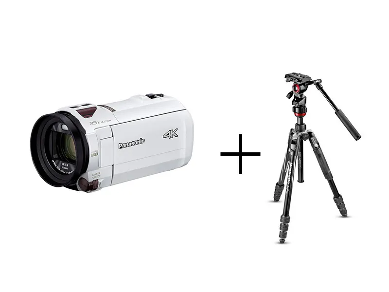 軽量ビデオカメラ＆三脚セット HC-VX992M-W [ピュアホワイト] + befree live アルミニウム L 三脚ビデオ雲台キット