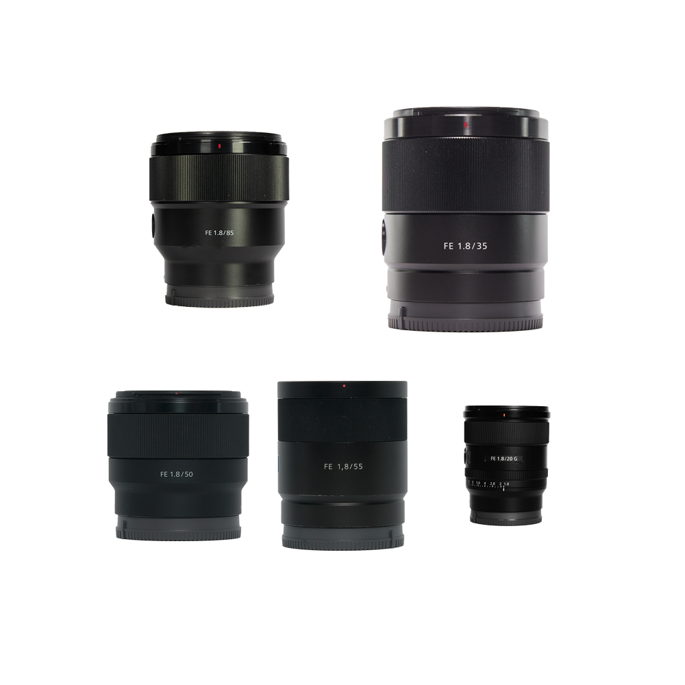 レンタル - SONY フルサイズ対応F1.8単焦点5本セット FE 20mm + FE 35mm + FE 50mm + Sonnar T* FE  55mm + FE 85mm | カメラと交換レンズのレンタルならGOOPASS（グーパス）【公式】