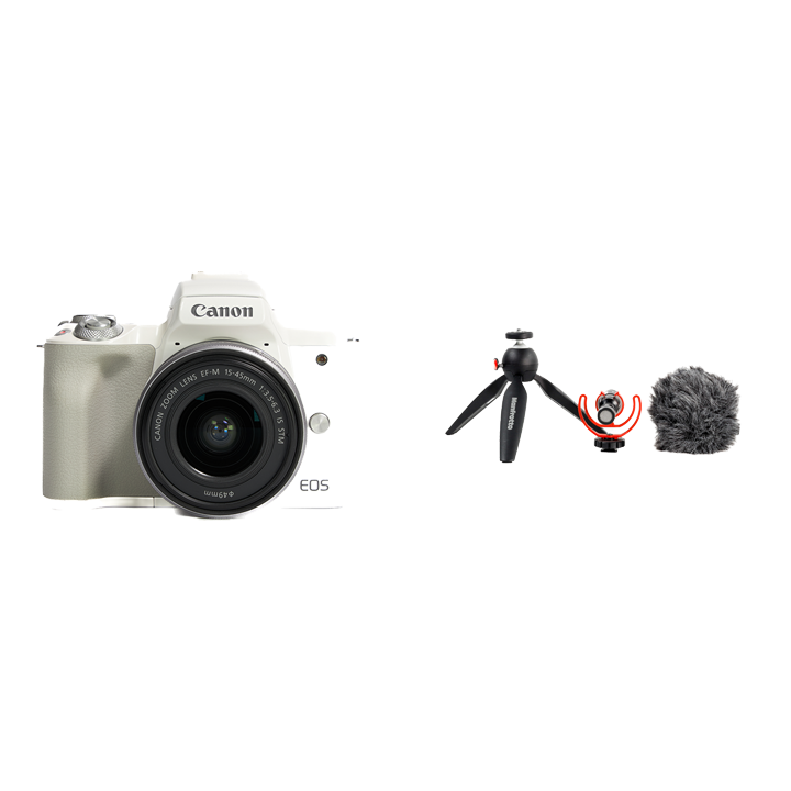 最新デザインの Canon Canon EOS kiss M 三脚 交換純正バッテリー SDカード付き #433 カメラ