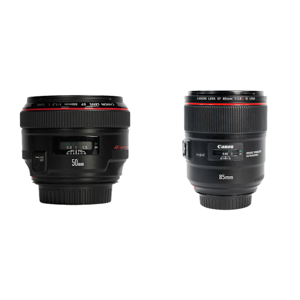 レンタル - Canon とろけるボケ単焦点レンズセット 50mm F1.2 + 85mm 