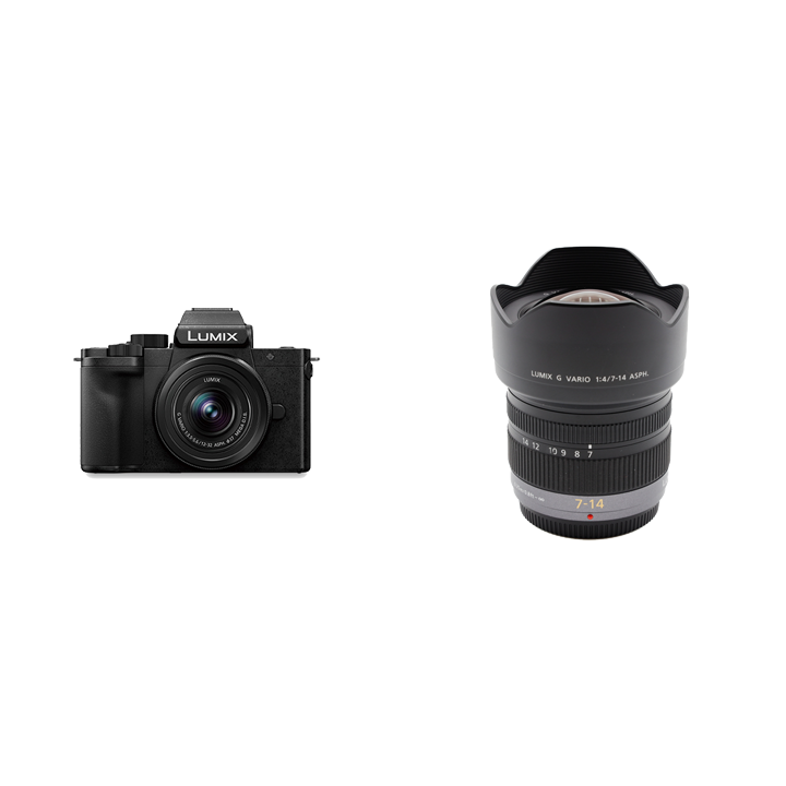 Panasonic　Vlogカメラ u0026 ズームレンズ2本セットLUMIX DC-G100K 標準ズームレンズキット + G VARIO  7-14mm/F4.0