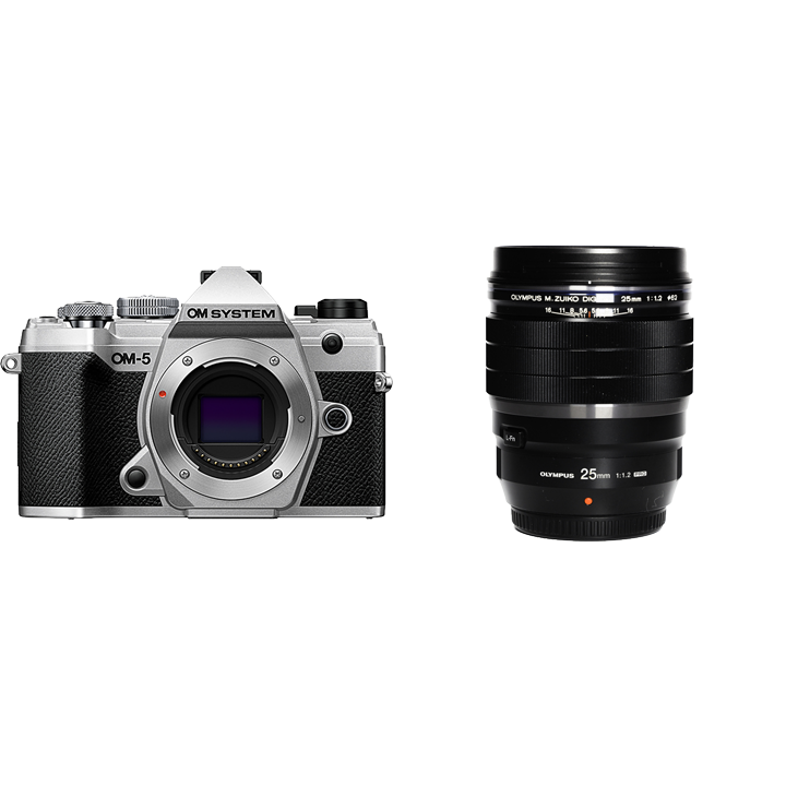 OM SYSTEM 軽量ミラーレス & 明るい単焦点セット OM-5 ボディ [シルバー] + M.ZUIKO DIGITAL ED 25mm F1.2 PRO