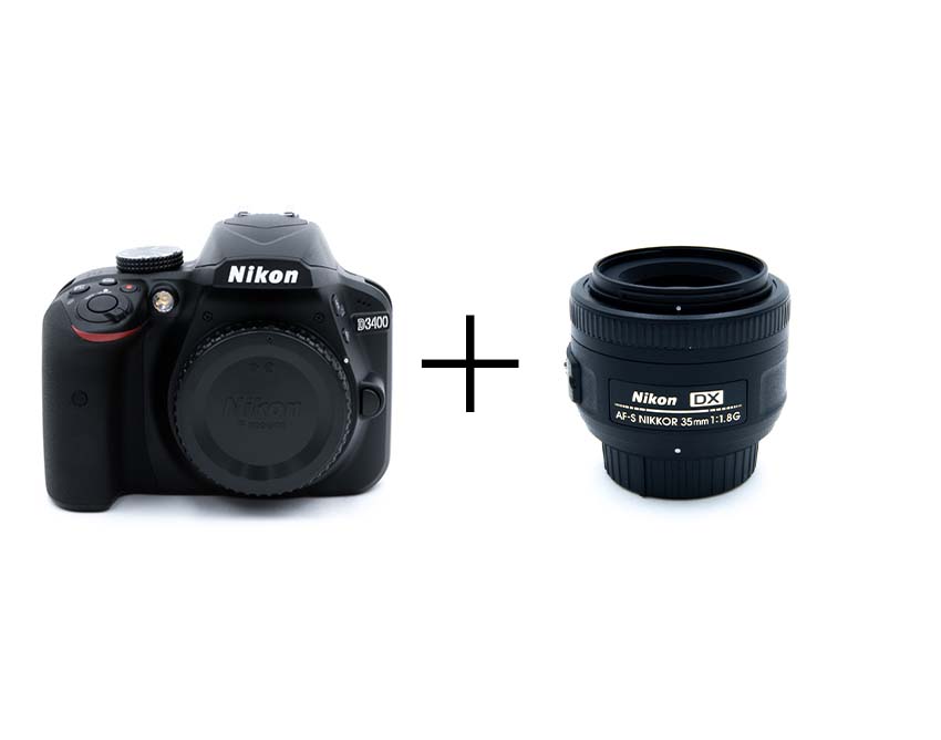 レンタル - Nikon お手軽一眼レフ & ボケる標準単焦点セット D3400 +