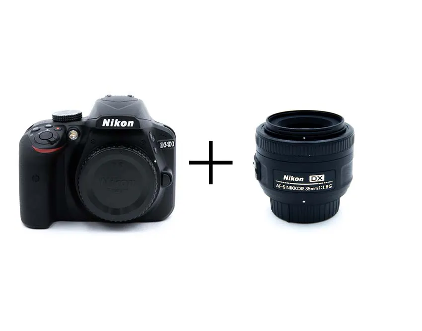 レンタル - Nikon お手軽一眼レフ & ボケる標準単焦点セット D3400 +  