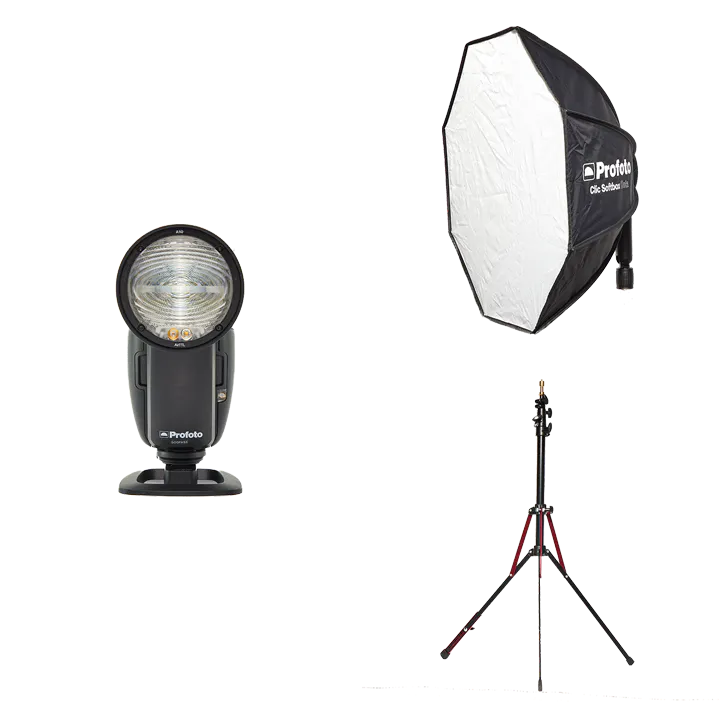 本格ストロボセット A10 Off-Camera Kit-F （FUJIFILM用） + Clic ソフトボックス オクタ型 + Manfrotto ナノポール 4段ライトスタンド