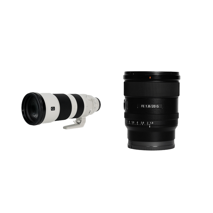 レンタル - SONY 広角単焦点&超望遠ズームレンズセット SEL20F18G +