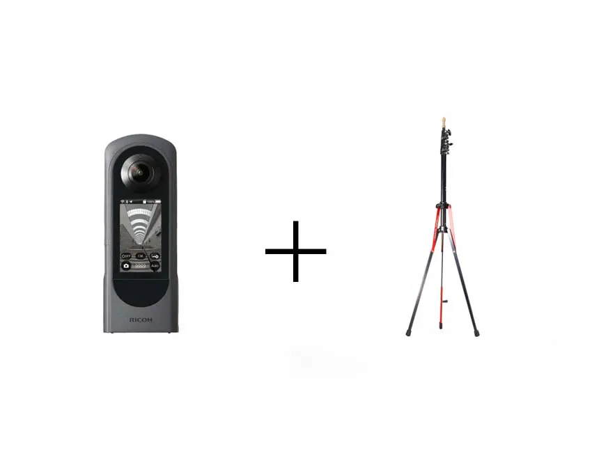 RICOH THETA X & スタンドセット THETA X + Manfrotto ナノポール 4段ライトスタンド
