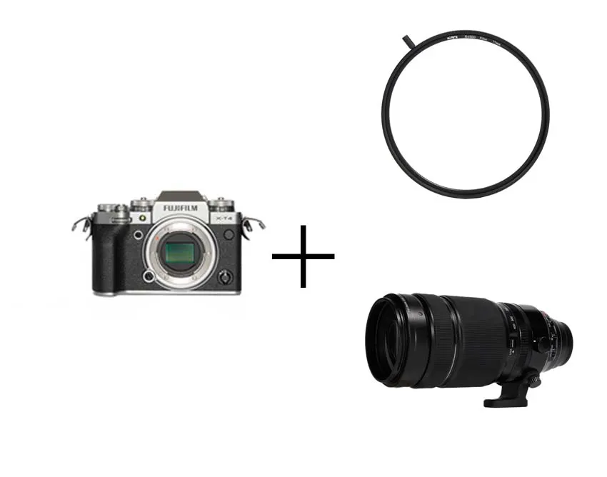 【HASEO氏監修】クリエイターセット X-T4 ボディ[シルバー] + フジノンレンズ XF100-400mmF4.5-5.6 R LM OIS WR + KANI HASEOフィルター 77mm