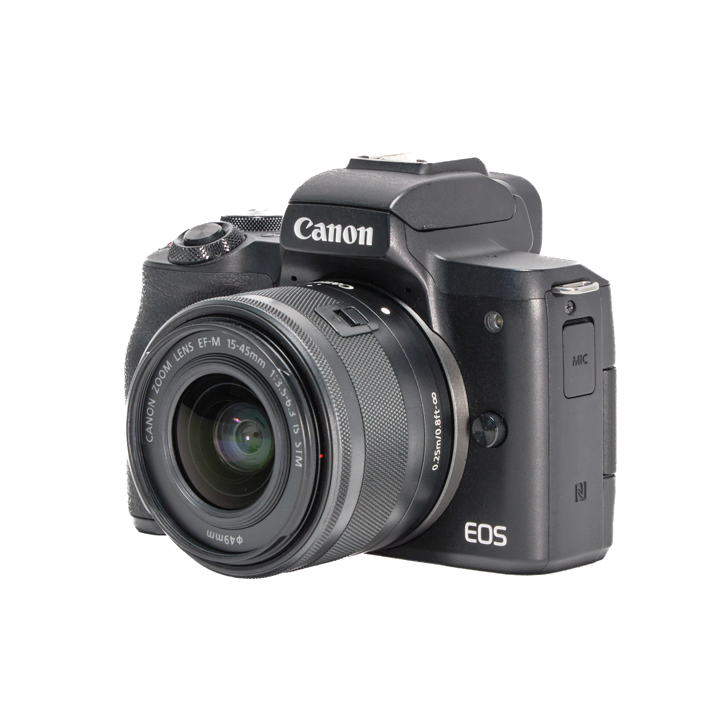 新品 Canon EOS Kiss M レンズ、SDカードセット 白